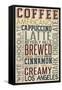 California - Coffee Typography-Lantern Press-Framed Stretched Canvas