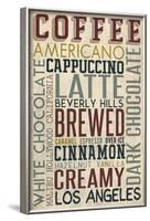 California - Coffee Typography-Lantern Press-Framed Art Print