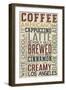 California - Coffee Typography-Lantern Press-Framed Art Print