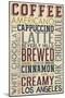 California - Coffee Typography-Lantern Press-Mounted Art Print