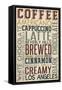 California - Coffee Typography-Lantern Press-Framed Stretched Canvas