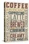 California - Coffee Typography-Lantern Press-Stretched Canvas