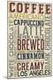 California - Coffee Typography-Lantern Press-Mounted Art Print