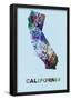 California Color Splatter Map-NaxArt-Framed Poster