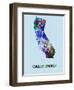 California Color Splatter Map-NaxArt-Framed Art Print