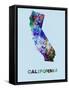 California Color Splatter Map-NaxArt-Framed Stretched Canvas