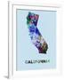 California Color Splatter Map-NaxArt-Framed Art Print