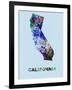 California Color Splatter Map-NaxArt-Framed Art Print