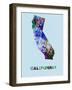 California Color Splatter Map-NaxArt-Framed Art Print