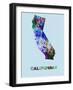 California Color Splatter Map-NaxArt-Framed Art Print