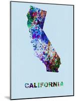 California Color Splatter Map-NaxArt-Mounted Art Print