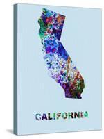 California Color Splatter Map-NaxArt-Stretched Canvas