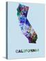 California Color Splatter Map-NaxArt-Stretched Canvas