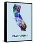 California Color Splatter Map-NaxArt-Framed Stretched Canvas