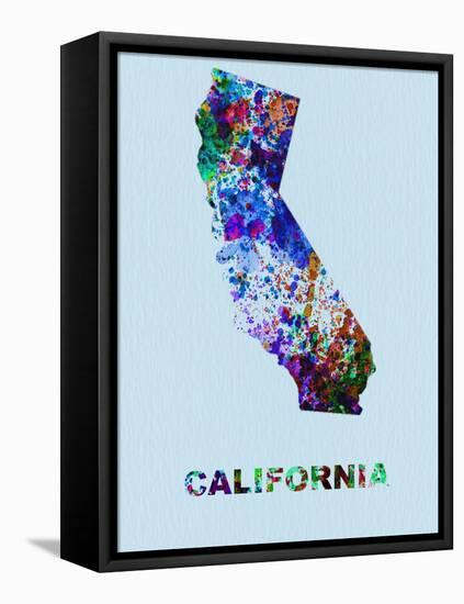 California Color Splatter Map-NaxArt-Framed Stretched Canvas