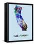 California Color Splatter Map-NaxArt-Framed Stretched Canvas