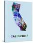 California Color Splatter Map-NaxArt-Stretched Canvas