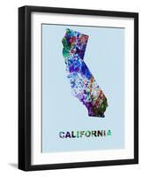 California Color Splatter Map-NaxArt-Framed Art Print