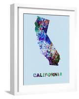 California Color Splatter Map-NaxArt-Framed Art Print