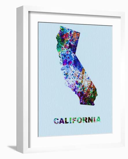 California Color Splatter Map-NaxArt-Framed Art Print