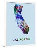 California Color Splatter Map-NaxArt-Framed Art Print