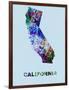 California Color Splatter Map-NaxArt-Framed Art Print