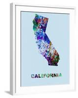 California Color Splatter Map-NaxArt-Framed Art Print