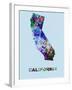 California Color Splatter Map-NaxArt-Framed Art Print