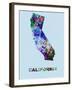 California Color Splatter Map-NaxArt-Framed Art Print