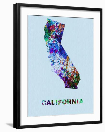 California Color Splatter Map-NaxArt-Framed Art Print