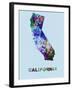 California Color Splatter Map-NaxArt-Framed Art Print