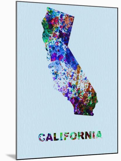 California Color Splatter Map-NaxArt-Mounted Art Print