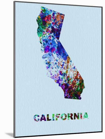 California Color Splatter Map-NaxArt-Mounted Art Print