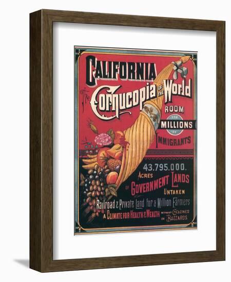 California , Cornucopia of the World, c.1880-null-Framed Giclee Print