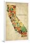 California County Map-David Bowman-Framed Giclee Print