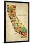 California County Map-David Bowman-Framed Giclee Print