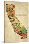 California County Map-David Bowman-Stretched Canvas