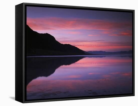 California, Death Valley National Park, Sunrise Reflects in Badwater-Christopher Talbot Frank-Framed Stretched Canvas