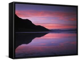 California, Death Valley National Park, Sunrise Reflects in Badwater-Christopher Talbot Frank-Framed Stretched Canvas