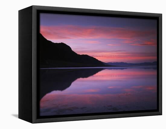 California, Death Valley National Park, Sunrise Reflects in Badwater-Christopher Talbot Frank-Framed Stretched Canvas