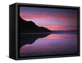 California, Death Valley National Park, Sunrise Reflects in Badwater-Christopher Talbot Frank-Framed Stretched Canvas