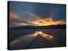 California. Death Valley National Park. Sunset with Reflections, Cotton Ball Basin-Judith Zimmerman-Stretched Canvas