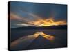 California. Death Valley National Park. Sunset with Reflections, Cotton Ball Basin-Judith Zimmerman-Stretched Canvas