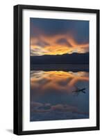 California. Death Valley National Park. Sunset with Reflections, Cotton Ball Basin-Judith Zimmerman-Framed Photographic Print