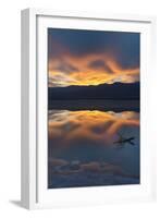 California. Death Valley National Park. Sunset with Reflections, Cotton Ball Basin-Judith Zimmerman-Framed Photographic Print