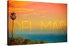 California Del Mar (#2) - Sunset and Birds-Lantern Press-Stretched Canvas