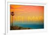 California Del Mar (#2) - Sunset and Birds-Lantern Press-Framed Art Print