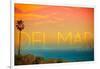 California Del Mar (#2) - Sunset and Birds-Lantern Press-Framed Art Print