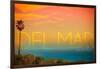 California Del Mar (#2) - Sunset and Birds-Lantern Press-Framed Art Print