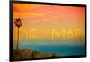 California Del Mar (#2) - Sunset and Birds-Lantern Press-Framed Art Print